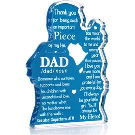 Dad Gifts From Daughter,Birthday Gifts For Dad,Christmas Gifts For Dad,Present For New Dad Bonus Dad,Father Of The Bride Gifts,Acrylic Plaque Sign Desk Decorative Present