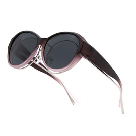 YAMEIZE Vintage Polarized Round Wear Over - Sunglasses - For Men Women Trendy Anti Glare UV400 Protection Rectangle Wear Over Eyewear Driving