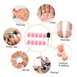 FOMIYES 10pcs Manicure Sanding Caps Nail Grinding Polishing Tool Compatible Electric Nail Files Fine for Professional Home Use