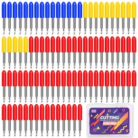 Lya Vinyl Cutting Blades - 90PCS Replacement Blades for Explore Air/Maker/Expression, 60PCS 45° Standard Blades, 15 PCS 30° Fine Point Blades and 15 PCS 60° Deep Cut Blades