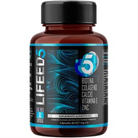 LIFEED Vitaminas para el Cabello Hombre | Colágeno Hidrolizado, Biotina, Zinc, Calcio, Vitamina A, C, B5 y D3 | Mens Hair & Beard (Pelo y Barba) | 60 Cápsulas