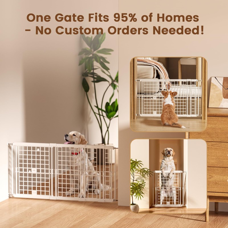 Fldofaves Adjustable Dog Gate - 13-22 Inch Height, 18-43 Inch