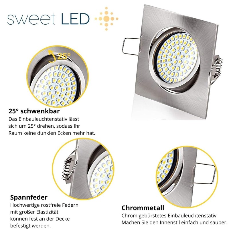 Sweet Led - LED recessed spotlight 230 V dimmable flat