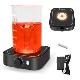 WEST TUNE Magnetic Stirrer 3000rpm with LED Light, Magnetic stir Plate with 2pcs Stir Bar, Mini Magnetic Mixer Stirrer Max Stirring Capacity 3000mL for Lab and Homebrew (No Hot Plate)