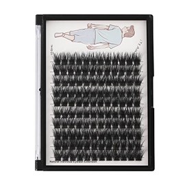 Dedila Large Tray-Grafted Wide Stem Individual False Eyelashes Thick Base 120 Clusters D Curl Natural Long Volume Eye Lashes Extensions Dramatic Look 8-20mm Available (10mm)