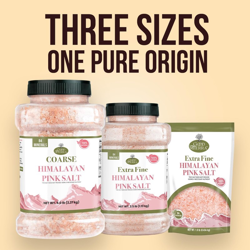 Good Tierra Himalayan Pink Salt in Jar - Extra-Fine Grain