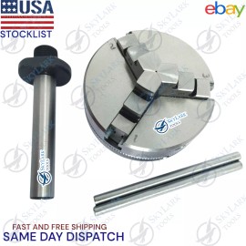 Skylark tools 65MM 3 Jaw lathe Self Centering Chuck M14 X 1  With Straight Shank 12mm Arbor