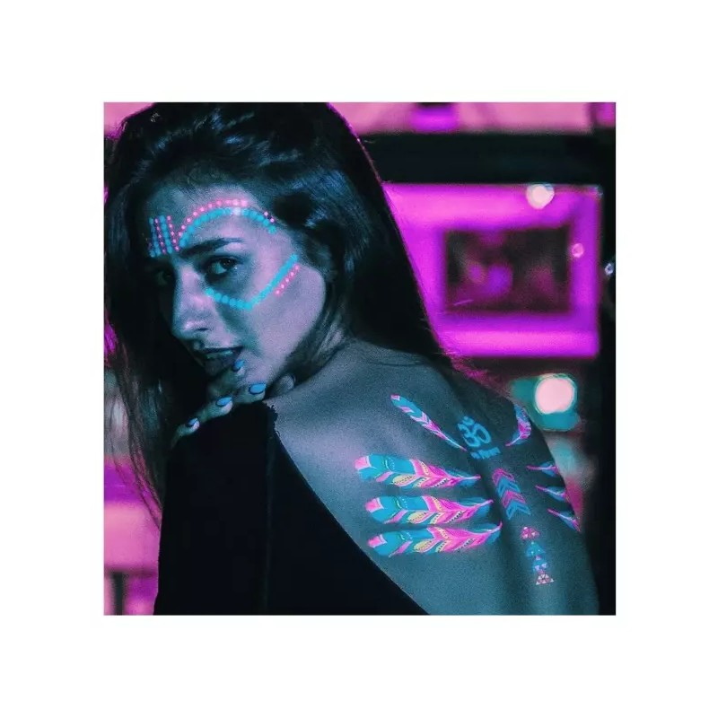 야광 타투 스티커 형광헤나스티커 Glow in the Dark Tattoo Sticker