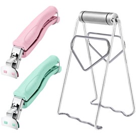 SPTECHMAKE Stainless Steel Anti-Hot Bowl Dish Plate Gripper Clip Clamp Holder for Moving Hot Plate or Bowls with Food Out from Instant Pot Microwave Oven, Kitchen Tool Tongs for Cooking (3Pack)