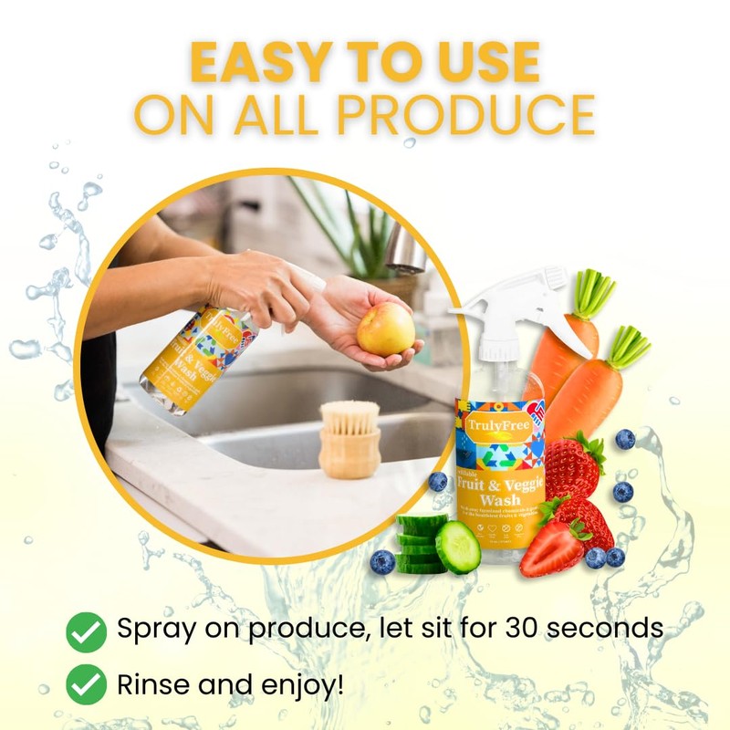 Truly Free Fruit and Vegetable Wash - Veggie Wash Removes