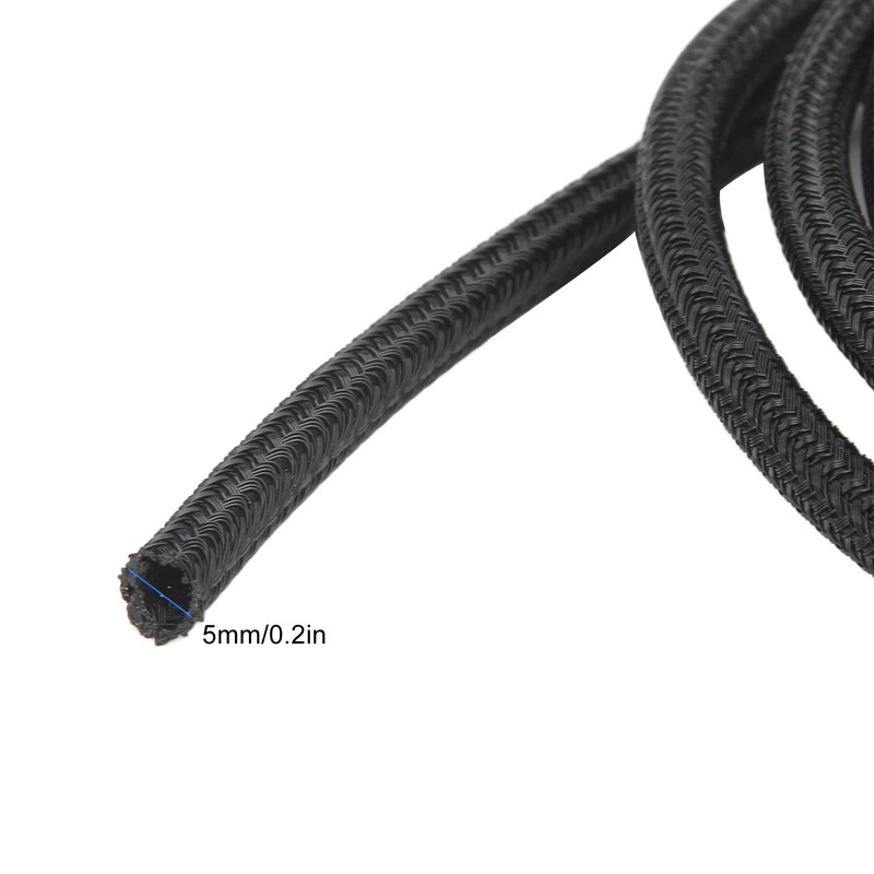 5mm/0.2in Black Cord Protector Self Wrapping Wire Loom High Temperature