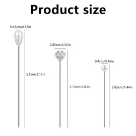 300 PCS Boutonniere Pins,Diamond Pin for Bouquets,3 Styles Pearl Diamond Boutonniere Floral Pins Bouquet Accessories,Jewelry Making Supplies,Wedding Floral Decorations