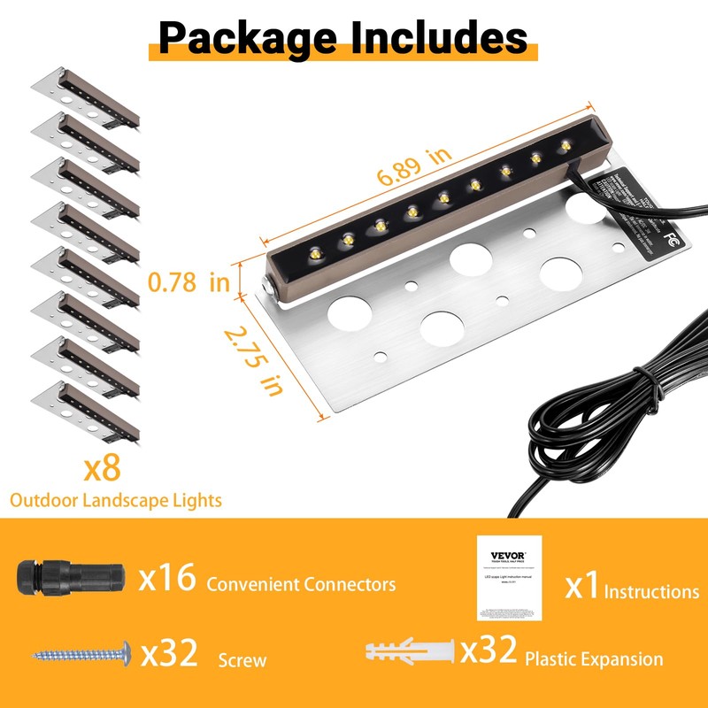 Z Zeben 7 Inch Retaining Wall Lights [ 8 Pack