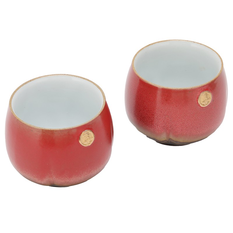 2Pcs Ceramic Cup Vintage Chinese Style Tea Cup Kung Fu