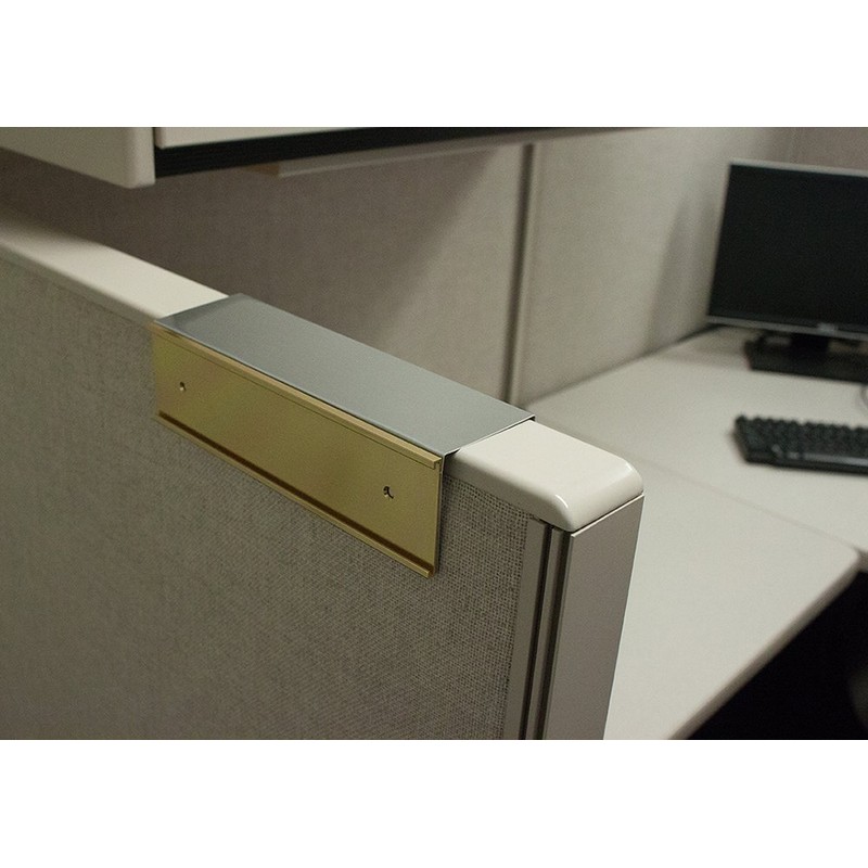 Over the Cube Quality Aluminum, Changeable Cubicle Nameplate Holder, Satin
