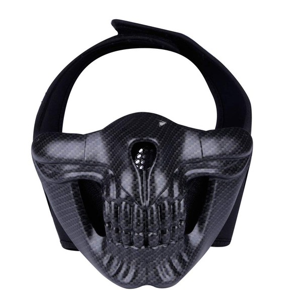 ATAIRSOFT Airsoft Skull Tactical Demon Half Face Mask for Paintball Cosplay Halloween Costume Party CS Game Hockey