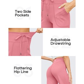 G4Free Wide Leg Yoga Pants for Women Sweatpants with Pockets High Waist Bootcut Dress Pants for Workout Casual Pants Loose (Pink,XXL,29")