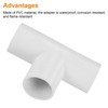 MECCANIXITY PVC Conduit Coupler T-Shaped Fittings 20mm 3 Ways for