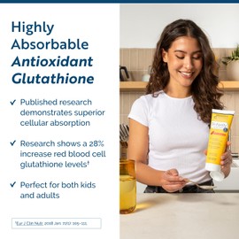 Researched Nutritionals Researched Nutritionals Liposomal Glutathione (450mg) Liquid Gel + Vitamin C - Tri-Fortify - Aid Natural Energy, Immune Support & Detox - Clinically Researched for Absorption, Watermelon (20 Packets)