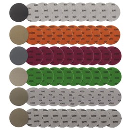 JDCMEI Sandpaper 75 mm Velcro, Pack of 60 Sanding Pads Round Velcro Grit 800/1000/2000/3000/4000/5000 Assorted Grits Wet Dry Sanding Discs Random Orbital Sandpaper for Car Metal Wood