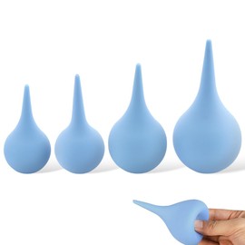 4 Pack Hand Bulb Ear Syringes, Professional Soft Reusable Rubber Suction Ear Syringe Ball, Manual Fluid Suction Device Ear Washing Squeeze Bulb for Adults, Pet, 4 Sizes(25ml, 41ml, 65ml, 90ml)