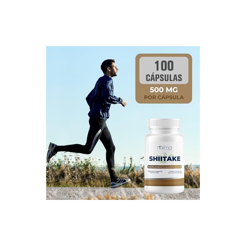 Naima Shiitake 100 Cápsulas Suplemento Alimenticio Puro Ingredientes Naturales Aditivos