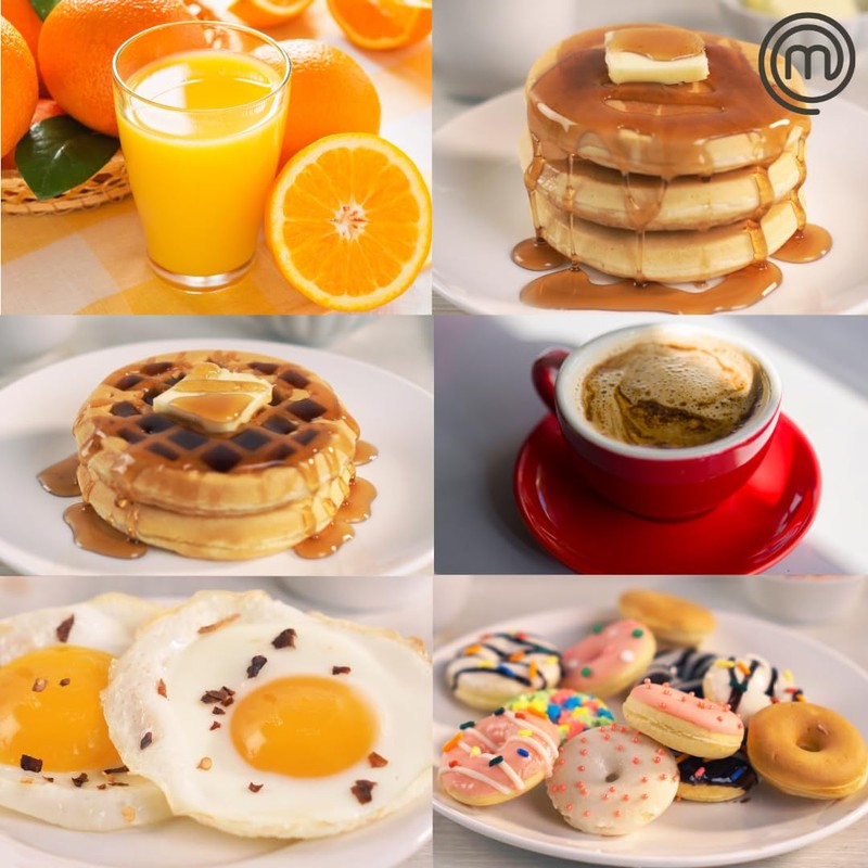MasterChef 3-in-1 Mini Holiday Breakfast Maker- Make Eggs Pancakes Donuts