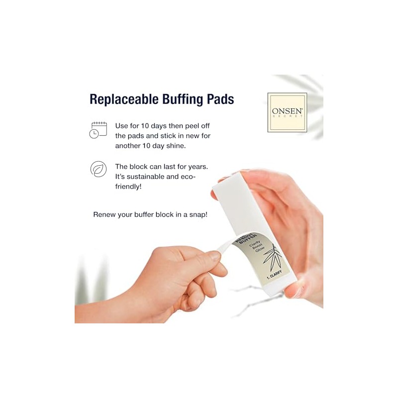 Onsen Secret pad Ultimate Shine Nail Buffing - 3 Way