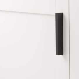 Hickory Hardware 1 Pack Solid Core Kitchen Cabinet Pulls, Luxury Cabinet Handles, Hardware for Doors & Dresser Drawers, 3-3/4 Inch (96mm) Hole Center, Flat Onyx, Streamline Collection