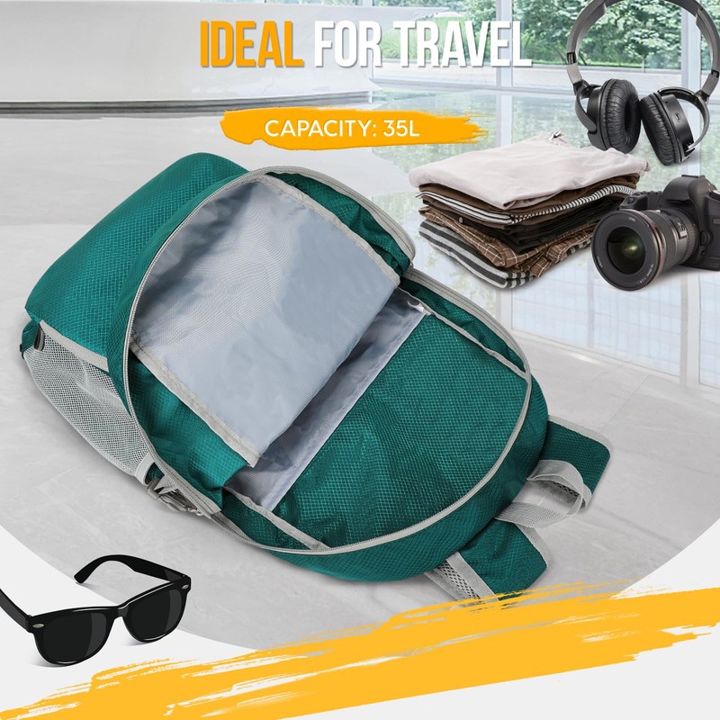 ZOMAKE Lightweight Packable Backpack 35L - Light Foldable Backpacks Water
