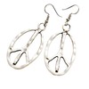 Peace sign earrings peace symbol charm earrings silver