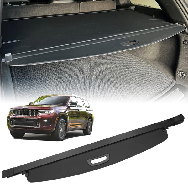 VeCarTech Compatible with All-New 2024-2022 Jeep Grand Cherokee(2 Row; WL) 4XE Rear Cargo Security Shade Cover Privacy Screen Retractable Rear Storage Tonneau Cargo Cover Luggage Security Shield Shade