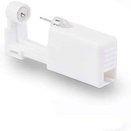 Rosojodg White Disposable Ear Piercing Gun with Ear Studs No Pain Safety Ear Piercing Gun Kit Tool for Novelty Stud Earrings, 1