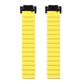 Magnetic Watch Strap Replacement Skin Friendly Soft Comfortable Lightweight Silicone Magnetic Watch Band Black and Yellow