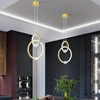 JXJYHL Modern Chandelier Light Fixture,2-Ring Dimmable LED Pendant Light 6000K,Adjustable