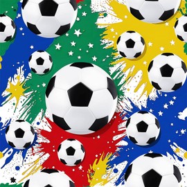 CHDITB Football Wallpaper Peel and Stick,Colorful Soccer Wall Stickers,Boys Room Wallpaper Sport Football(44x300cm) Boys Bedroom Accessories,Sports Soccer Wall Paper for Kids Teens Playroom Nursery