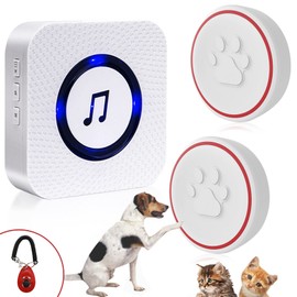 ChunHee Cat Doorbell / Dog Bell Buzzer Dog Pet Doorbell Sensor Touch Waterproof Doorbell Socket Receiver 55 Ringtones and 5 Levels Adjustable Volume