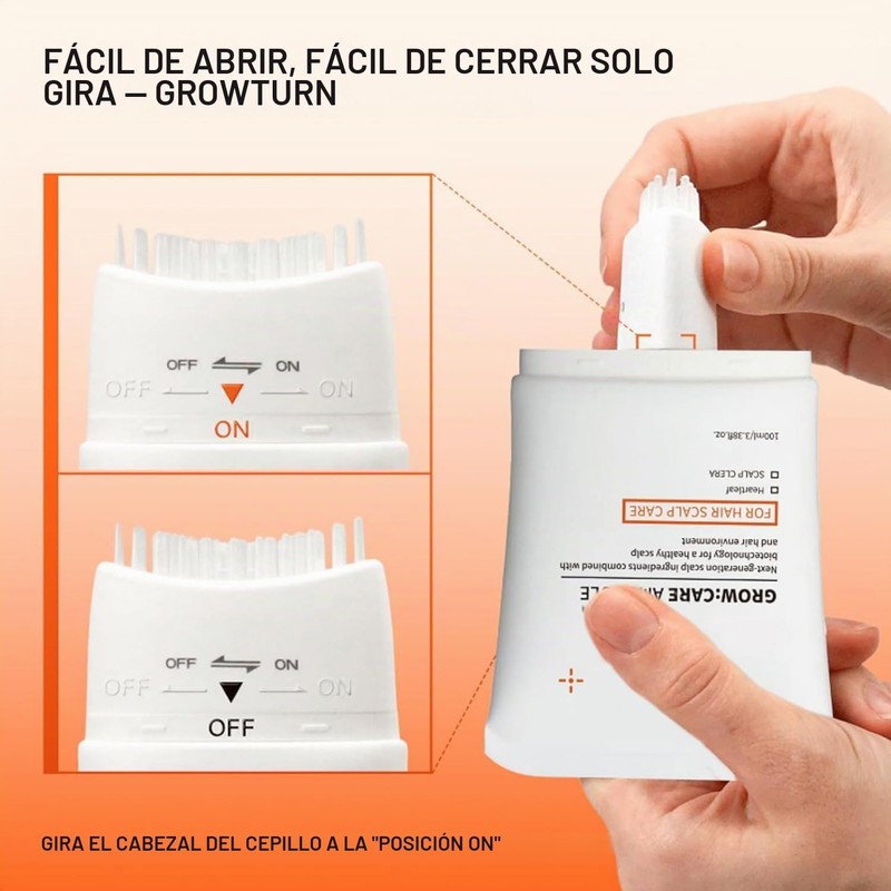 Tónico para Crecimiento del Cabello con Aplicador de Cepillo –