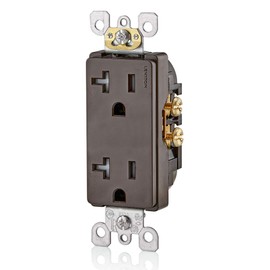 Leviton T5825 20 Amp Decora Tamper-Resistant Duplex Electrical Wall Outlet - Brown