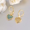 CiNily Heart Earrings for Womem, Blue Cubic Zircon Heart Dangle