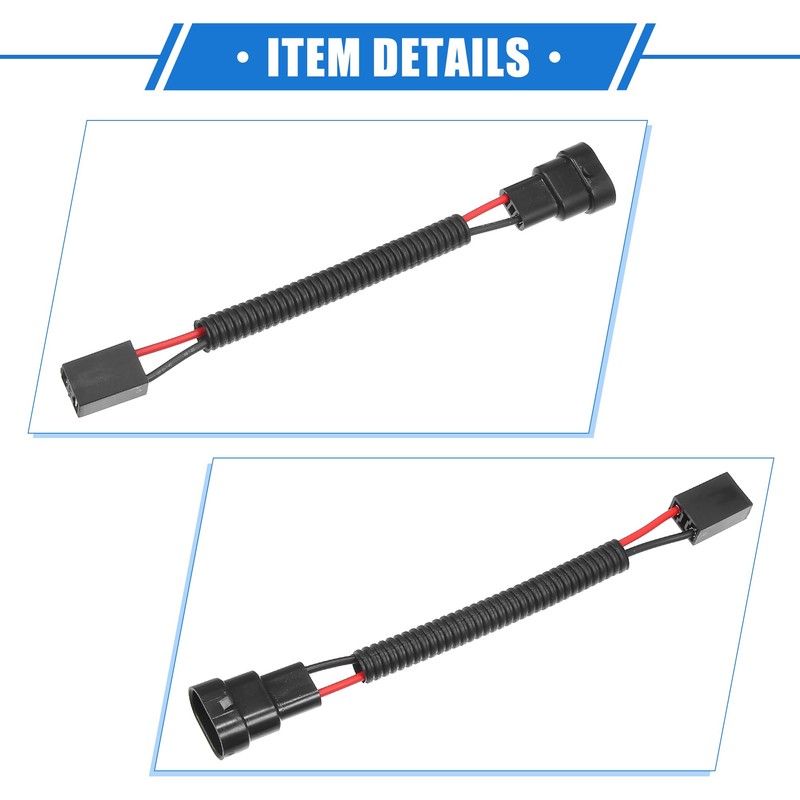 A ABSOPRO 2pcs 9006 Male to H7 Female Adapter Pigtail