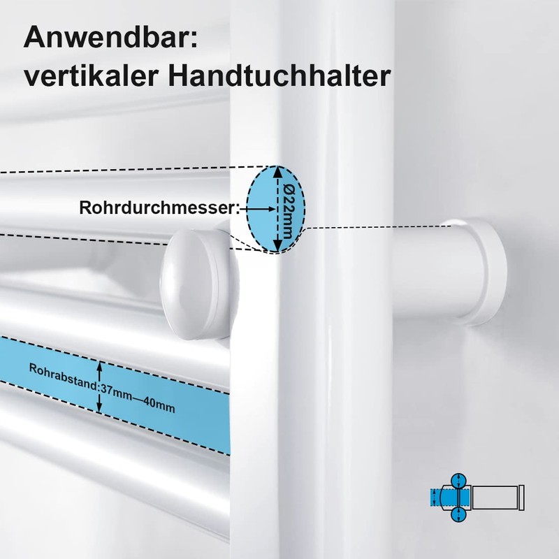Heilmetz® Bracket for Bathroom Radiator, Mounting Kit, Mounting Material, Suspension