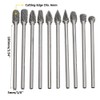 Bestgle 10pcs 3 mm (1/8 Inch) Shank Tungsten Carbide Double