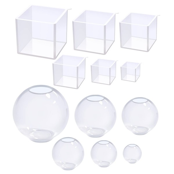 12Pcs Transparent Epoxy Resin Molds Silicone Set, Clear Silicone Molds
