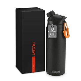 Milton 32 oz Stainless Steel Thermos Water Bottle with Magnetic Straw Lid, Double Walled Vacuum Insulated Flask, Keeps Drinks Hot for 12 Hours, Cold for 24 Hours, Leakproof Design for Travel, Turk