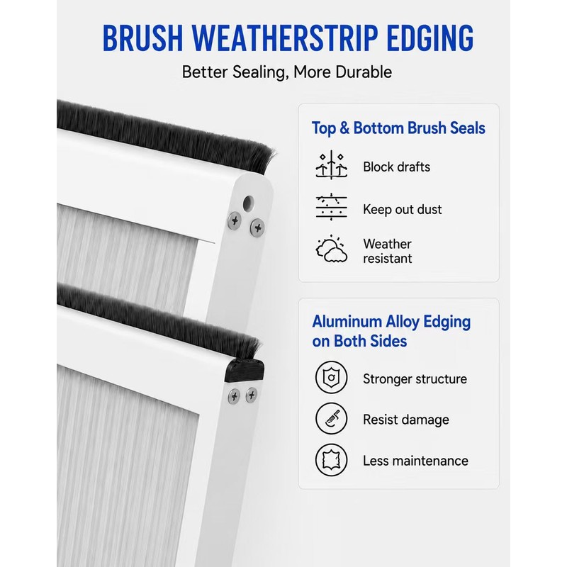 3-Panel Airseal Pet Door Flap 10.25x15.75in XL, Metal Connection