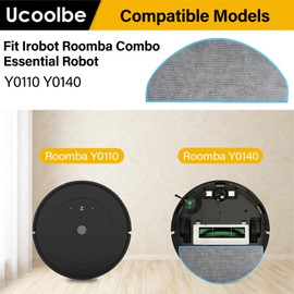 Ucoolbe 6 Pack Y0140 Mop Pads Replacement Parts for iRobot Roomba Combo Essential Y0140 Y0112 Y0110 Vacuum Cleaner, Microfiber Washable Mopping Pads