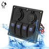 4 Gang Rocker Switch Panel LED Waterproof Dual USB Charging