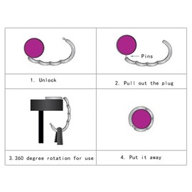 FGX 4pcs Handbag Holder Bag Holder Handbag Hanger Portable Foldable Bag Hook Table Hook Foldable Handbag Purse Hook Holder Gift, butterfly