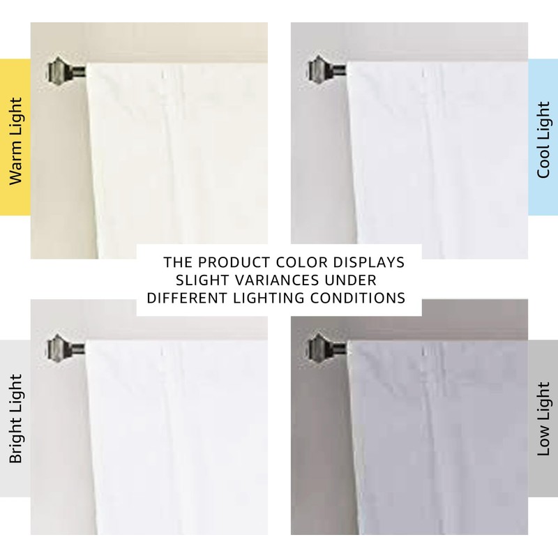 H.VERSAILTEX Pure White Curtain Thermal Insulated Tie Up Window Shade